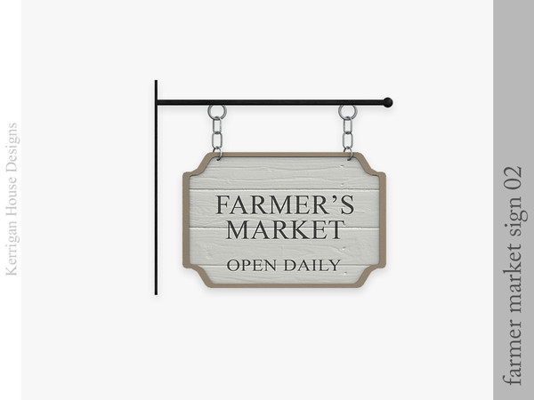 Sims 4 — Farmer Market Sign 02 by kerriganhouse — A small set of displays and carts for a farmer's market.