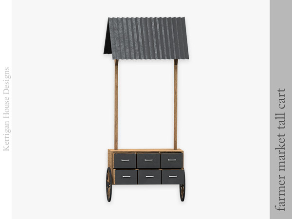 Sims 4 — Farmer Market Tall Cart by kerriganhouse — A small set of displays and carts for a farmer's market.