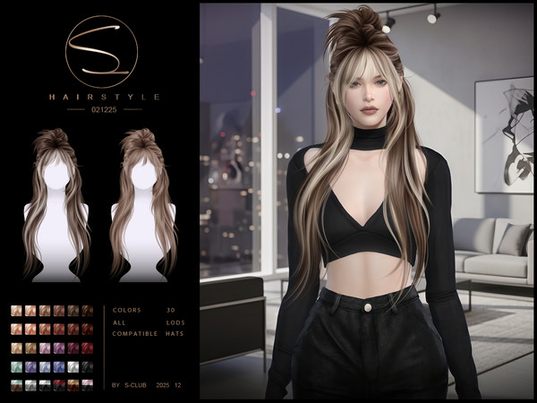 Sims 4 — S-CLUB_021225_Retro  ponytail hairstyles by S-Club — Retro ponytail hairstyles hope you like, thank you.