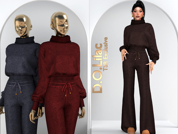 Sims 4 — Cozy Chic Set DO109 Bottom 2062 by DOLilac — Includes: (Top + Bottom)