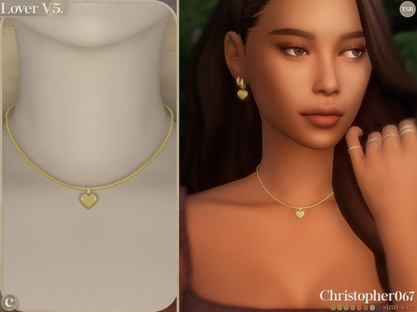 Sims 4 — Lover Necklace V5 - MM Heart Charm Necklace by christopher0672 — This is a super cute short Maxis match heart