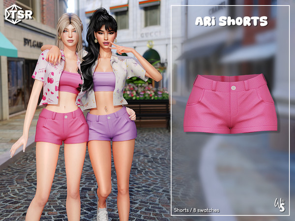 Sims 4 — (Wisteria) Ari Set [Bottom].package by WisteriaSims — Bring a burst of playful charm to your Sims wardrobe with