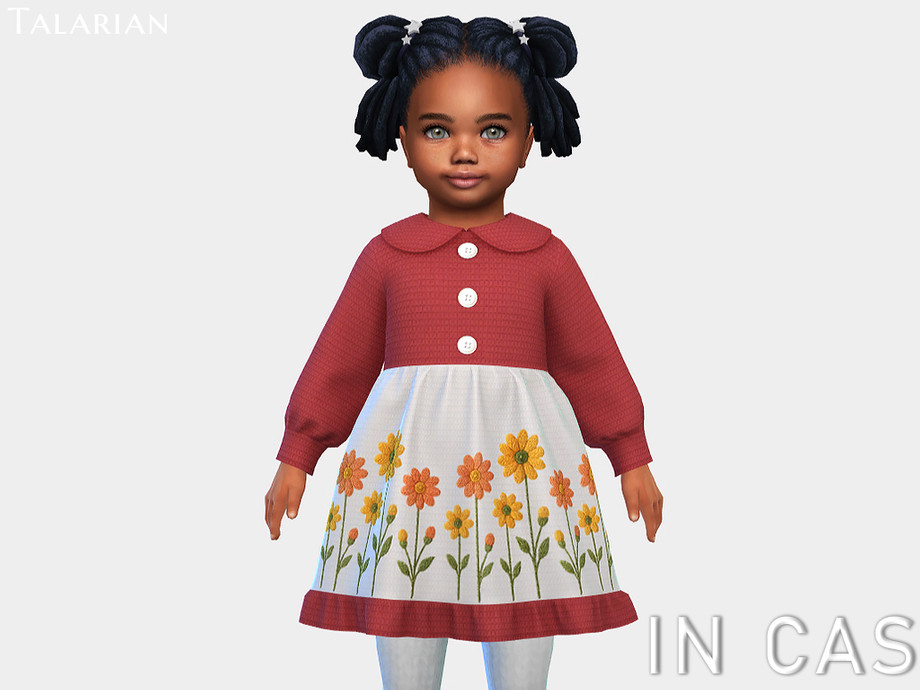 The Sims Resource | Remi Floral Embroidered Knit Dress