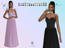Sims 4 — ErinAOK Womens Gown 112925 by ErinAOK — Sleeveless silk gown with rhinestone and pearl straps connecting to a