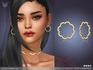 Sims 4 — Camellia Medium Hoop Earrings by feyona — Camellia Medium Hoop Earrings come with 4 swatches.