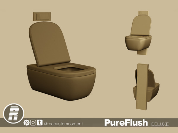 Sims 4 — PureFlush Deluxe by reacustomcontent — This toilet brings practical style to any bathroom, giving your Sims a