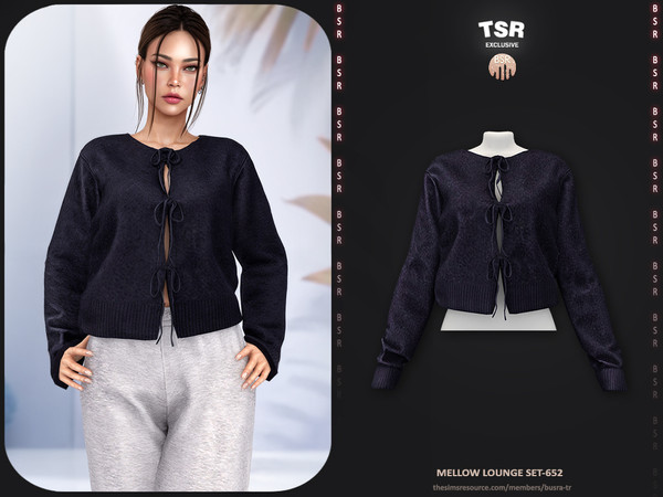 Sims 4 — Mellow Lounge Set - Cardigan BD1644 by busra-tr — - Set Inclued : Cardigan - Joggers - 10 Swatches - For Female