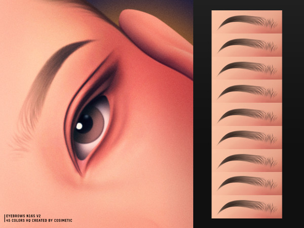 Sims 4 — Eyebrows N165 V2 by cosimetic — - Female