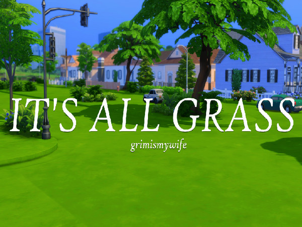 Sims 4 — IT'S ALL GRASS Override by Grimismywife — IT'S ALL GRASS. Override for the roads in Willow Creek and Newcrest