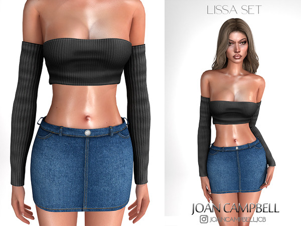 Sims 4 — JCB LISSA TOP by Joan_Campbell_Beauty_ — INCLUDES: TOP (9 SWATCHES)