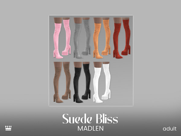 Sims 4 — [Madlen] Suede Bliss Boots (Platform) .package by Madlen — Meet the dynamic duo! Featuring a sleek, suede