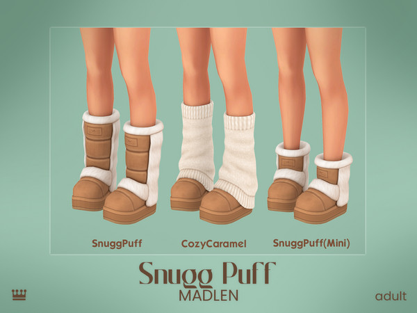 Sims 4 — [Madlen] SnugPuff Boots (Mini) by Madlen — Perfect for those chilly days! This set has 3 pair of cozy boots!