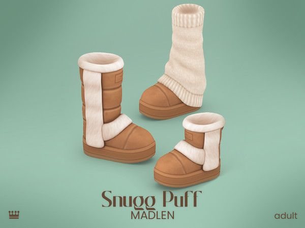 Sims 4 — [Madlen] SnugPuff Boots (Tall) by Madlen — Perfect for those chilly days! This set has 3 pair of cozy boots!