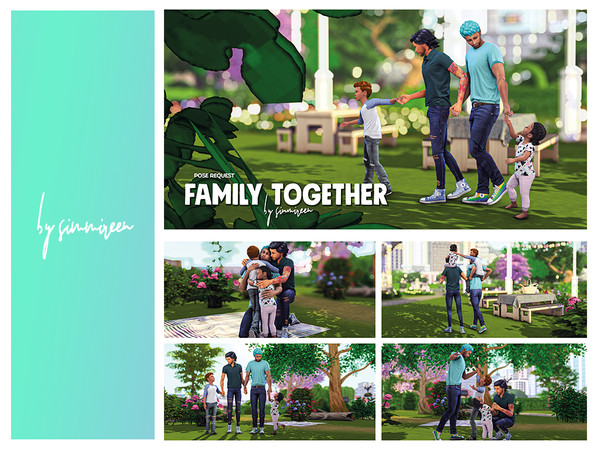Sims 4 — [simmireen] family together by simmireen — Family together 5 family poses with 2 adults, a child and a toddler
