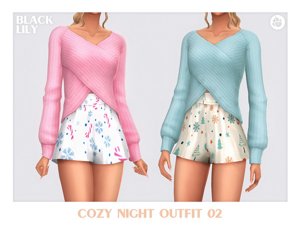 Sims 4 — Cozy Night Outfit 02 by Black_Lily — YA, A, Teen