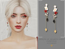 Sims 4 — PATREON Queen of Hearts Dangle Earrings by Glitterberryfly — A Queen of Hearts inspired card earring