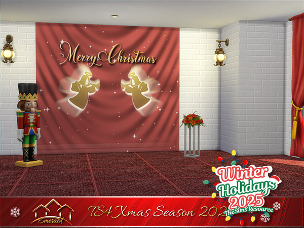 Sims 4 — TS4Xmas Season 2025 wall4 by Emerald — Wishing you a happy Christmas and a fulfilling year ahead. May you be