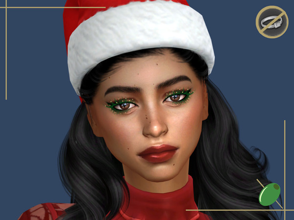 Sims 4 — Dazzle Beaded Lashes Rings Contradict by Pitted0live — 3D Alpha style lashes with tiny gold beads for a bit of