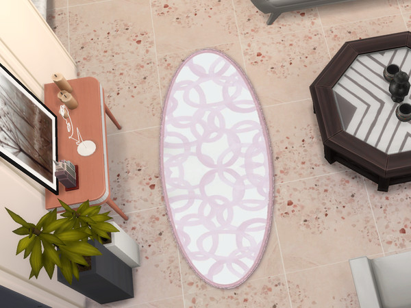 Sims 4 — September PINK Rugs by lavilikesims — Oval 2x1 in shape, pink in colour with different designs by Lavilikesims