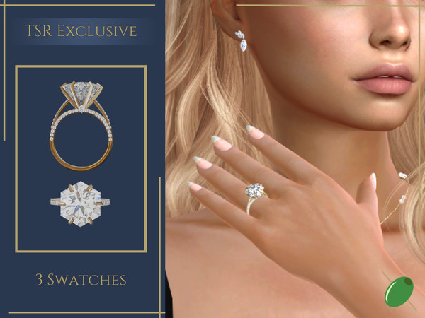 Sims 4 — Genevieve Diamond Engagement Ring by Pitted0live — Stunning diamond 6 prong engagement ring that is beautiful