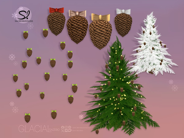 Sims 4 — Glacial Gazebo Floating Pines to place in the Christmas tree Xmas by SIMcredible! — To beautify your sims