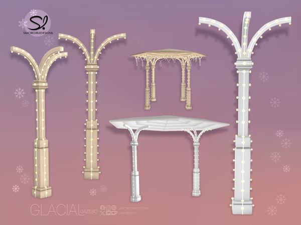 Sims 4 — Glacial Gazebo Column by SIMcredible! — To beautify your sims outdoors during this Holiday Season, we brought