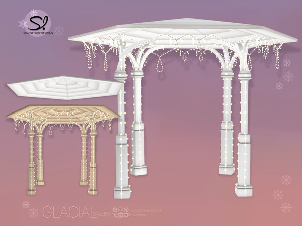 Sims 4 — Glacial Gazebo Floating Roof by SIMcredible! — To beautify your sims outdoors during this Holiday Season, we