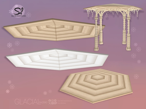 Sims 4 — Glacial Gazebo Floating Roof Large by SIMcredible! — To beautify your sims outdoors during this Holiday Season,