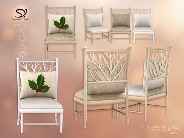 Sims 4 — Glacial Gazebo Dining Chair 2 - Cushion by SIMcredible! — Celebrating the winter with the dining area of our