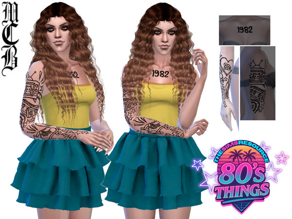 Sims 4 — 80s Things Lower Arm Tattoo (Right) by MaruChanBe2 — 80s inspired tattoos for your cuties.