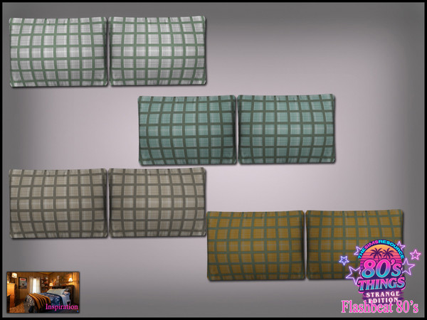 Sims 4 — Jomsims Flashbeat 80s Things cushions bed by jomsims — Some will recognize the elements that make up this set