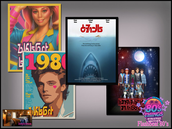 Sims 4 — Jomsims Flashbeat 80s Things poster1 by jomsims — Some will recognize the elements that make up this set