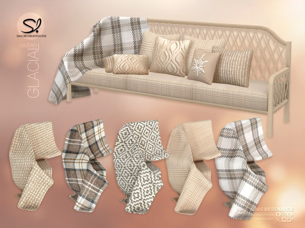 Sims 4 — Glacial Gazebo Blanket 3 by SIMcredible! — The living area of our Glacial Gazebo collection is here. With items