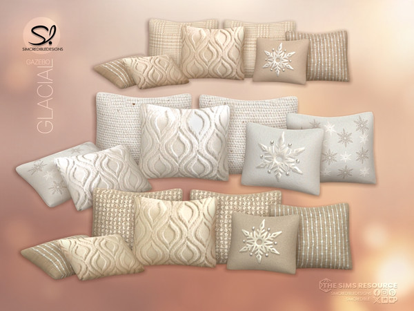 Sims 4 — Glacial Gazebo Cushions by SIMcredible! — The living area of our Glacial Gazebo collection is here. With items