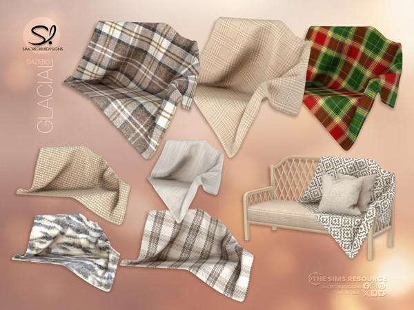 Sims 4 — Glacial Gazebo Blanket 2 by SIMcredible! — The living area of our Glacial Gazebo collection is here. With items