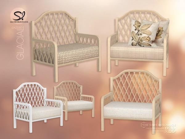 Sims 4 — Glacial Gazebo Living Chair by SIMcredible! — The living area of our Glacial Gazebo collection is here. With