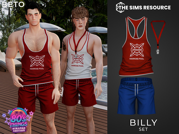 Sims 4 — By Beto - Billy (Shorts) by Beto_ae0 — Lifeguard outfit inspired by a popular and iconic series, enjoy it