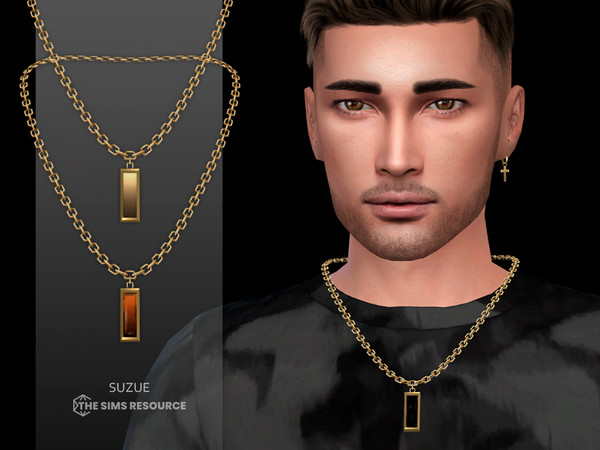 Sims 4 — Logan Necklace by Suzue — New Mesh (Suzue)