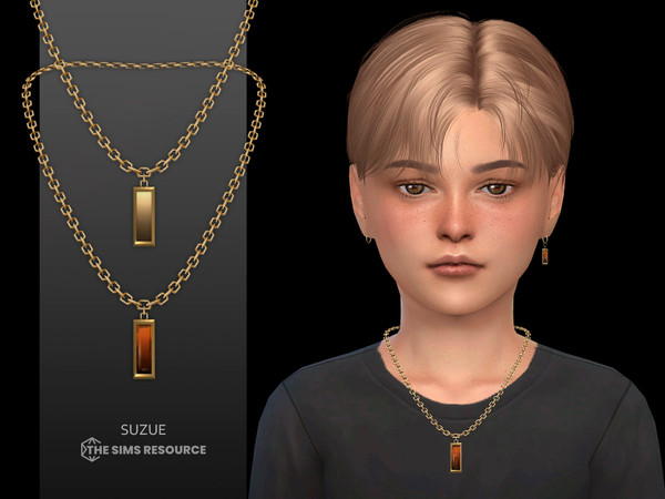 Sims 4 — Logan Necklace (Child) by Suzue — New Mesh (Suzue)