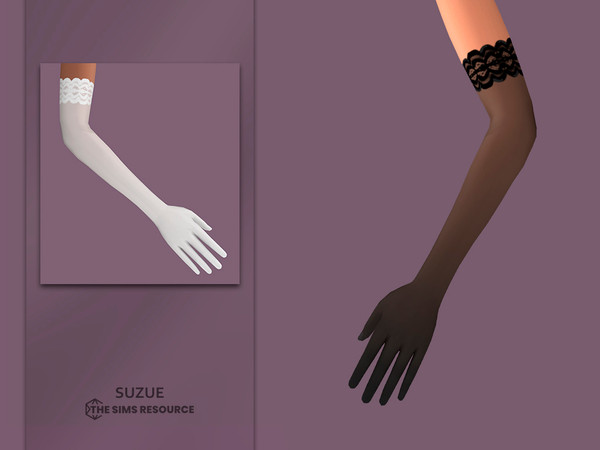 Sims 4 — Gloves with lace detail by Suzue — (Suzue)