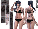 Sims 4 — Gothic Rosary Lower Arm Tattoo (Left) by MaruChanBe2 — Gothic inspired tattoos for your cuties.