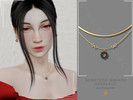 Sims 4 — PATREON Gemstone Wreath Necklace by Glitterberryfly — A christmas gemstone wreath necklace set in gold
