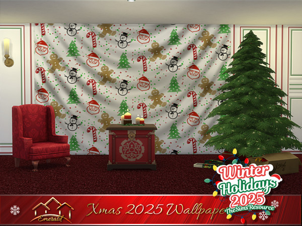 Sims 4 — Xmas 2025 Wallpaper 1 by Emerald — May this Christmas be full of surprises, gifts, and greetings for you.