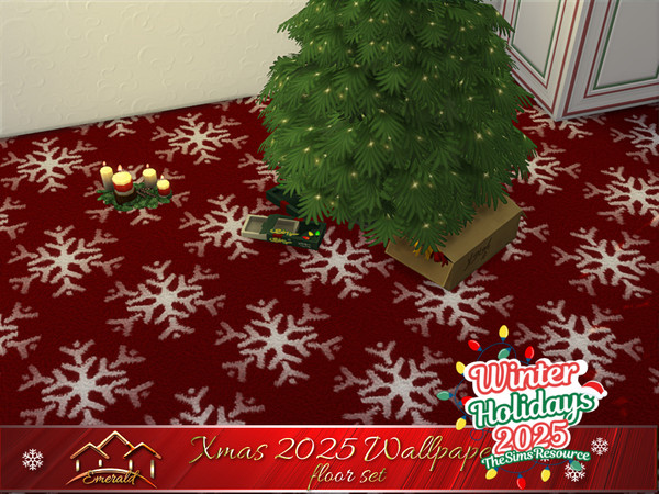 Sims 4 — Xmas 2025 Wallpaper floor2 by Emerald — May this Christmas be full of surprises, gifts, and greetings for you.