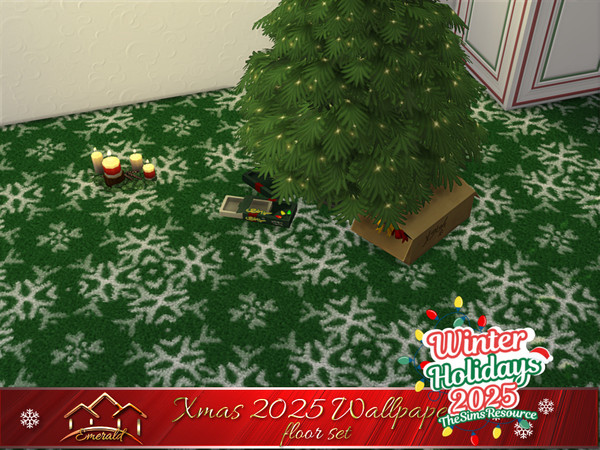 Sims 4 — Xmas 2025 Wallpaper floor4 by Emerald — May this Christmas be full of surprises, gifts, and greetings for you.