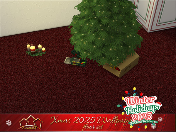 Sims 4 — Xmas 2025 Wallpaper floor5 by Emerald — May this Christmas be full of surprises, gifts, and greetings for you.