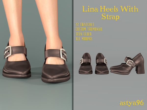 Sims 4 — Lina Heels With Strap by astya96cc — 22 swatches