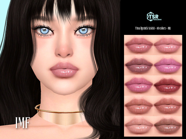 Sims 4 — IMF Tina Lipstick N.688 by IzzieMcFire — Tina Lipstick N.688 contains 10 colors in hq texture. Standalone item