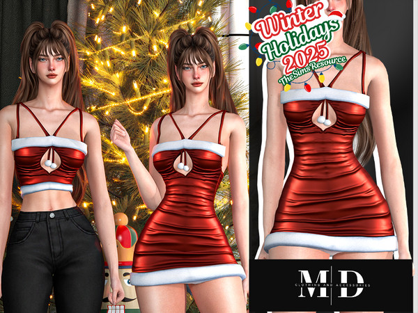 Sims 4 — Oriana Christmas set - DRESS - MYDARLING20 .package by Mydarling20 — Outfit Information Age Groups: Teens, Young