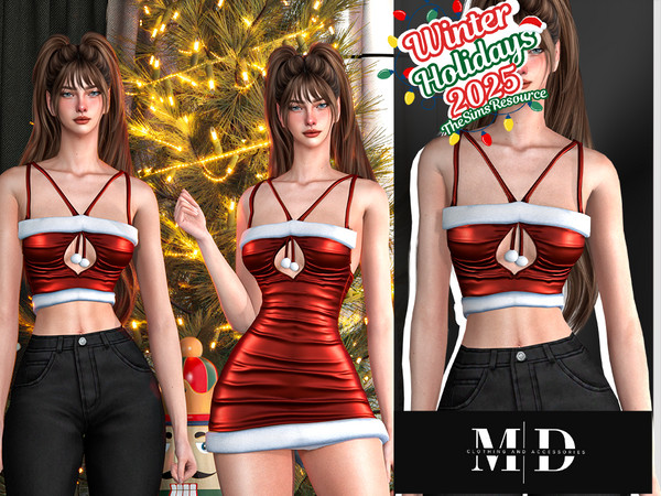 Sims 4 — Oriana Christmas set - TOP - MYDARLING20 .package by Mydarling20 — Outfit Information Age Groups: Teens, Young